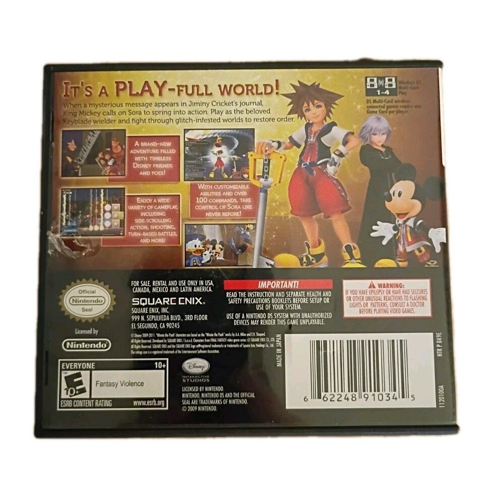 Disney Kingdom Hearts Re: Coded (Nintendo DS, 2011) Complete Rated E - Picture 3 of 4